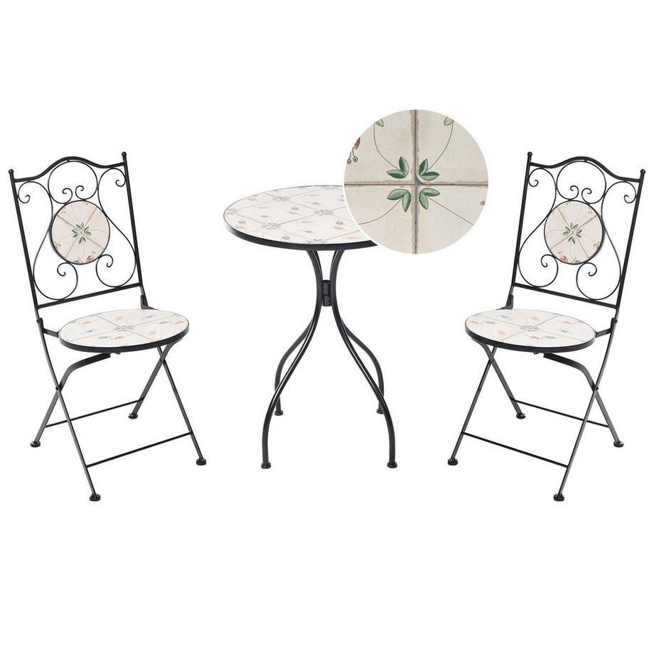 Bistro Set aus Eisen Rustikal CARONA