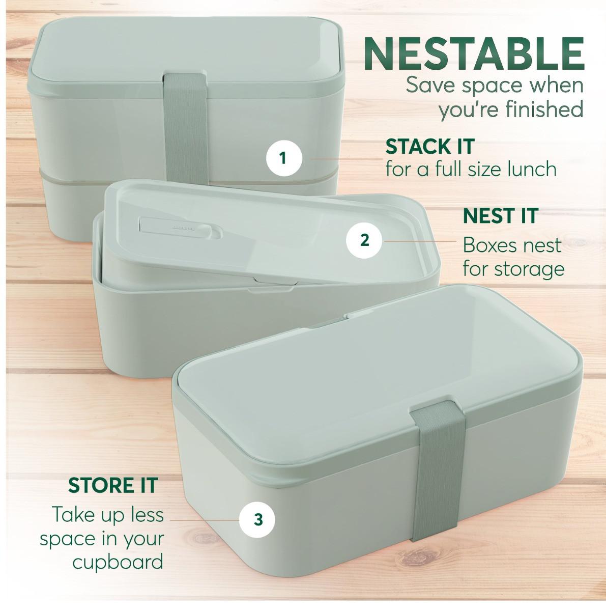 Umami Bento Box Nestable L Slate Green  