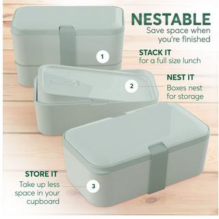 Umami Bento Box Nestable L Slate Green  