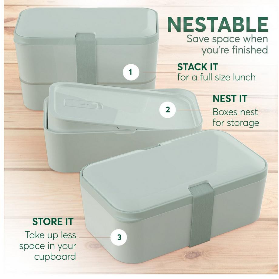 Umami Bento Box Nestable L Slate Green  