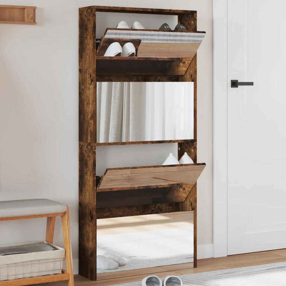 VidaXL scarpiera con specchio Legno multistrato  