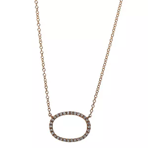 Collier 750/18K Rotgold Oval Diamant 0.13ct. 42 cm
