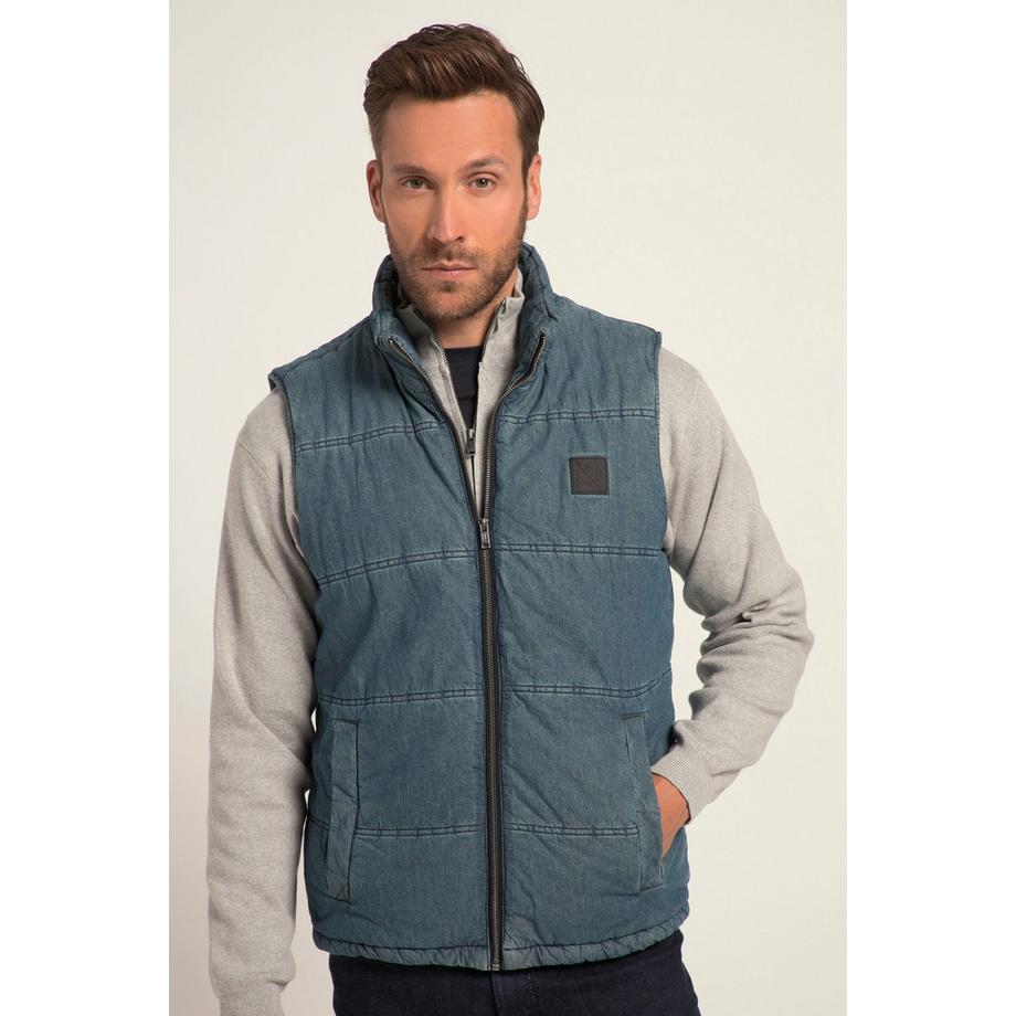 JP1880 Gilet matelassé en denim avec col montant  