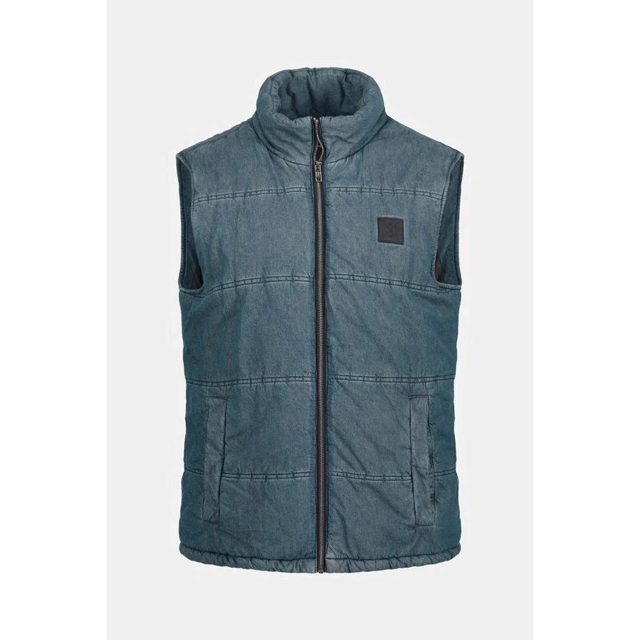 JP1880 Gilet matelassé en denim avec col montant  