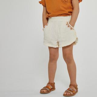 La Redoute Collections  Short brodé et volanté en double gaze de coton 