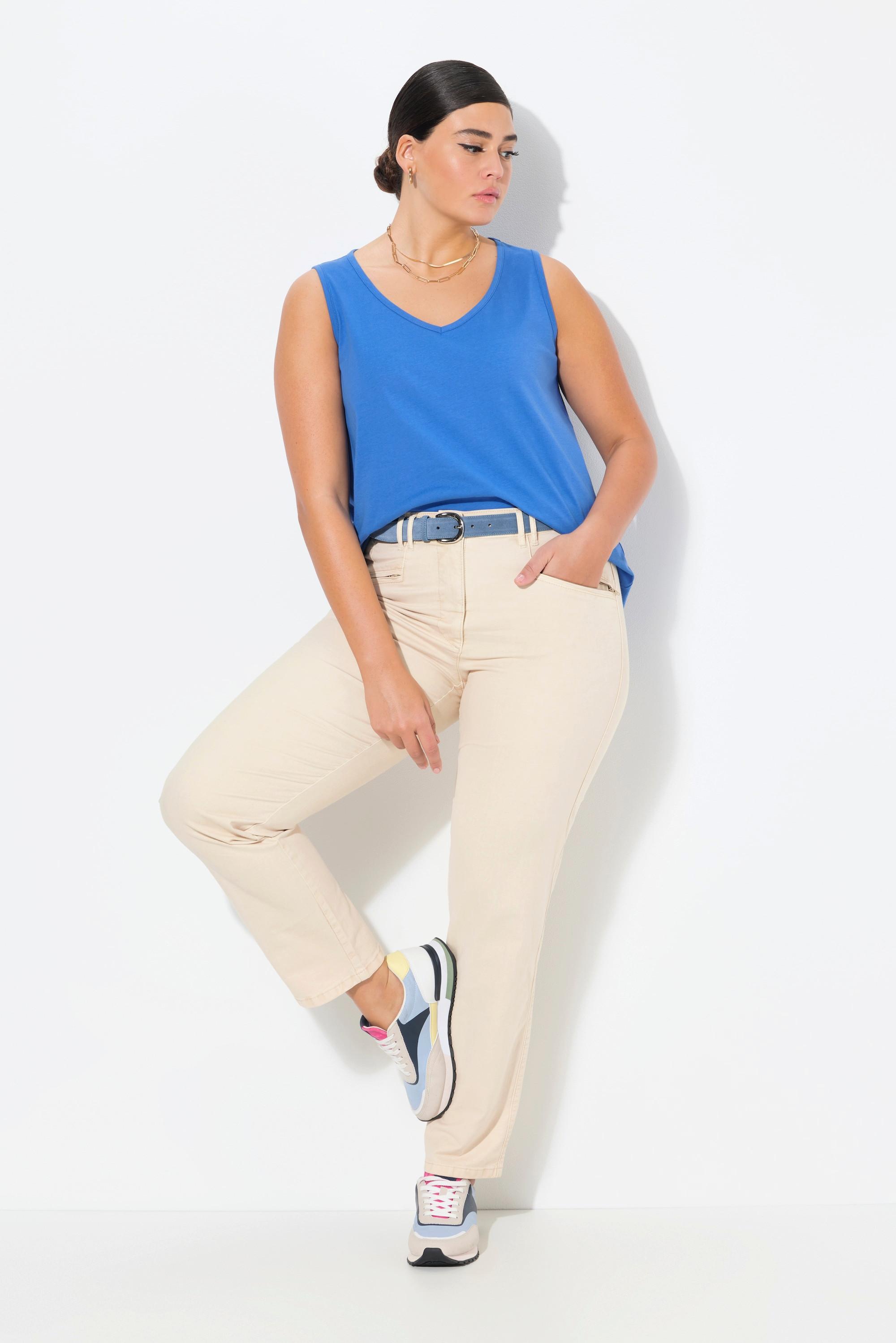 Ulla Popken Mony Konisches Bein Zipptaschen Stretch Hose  