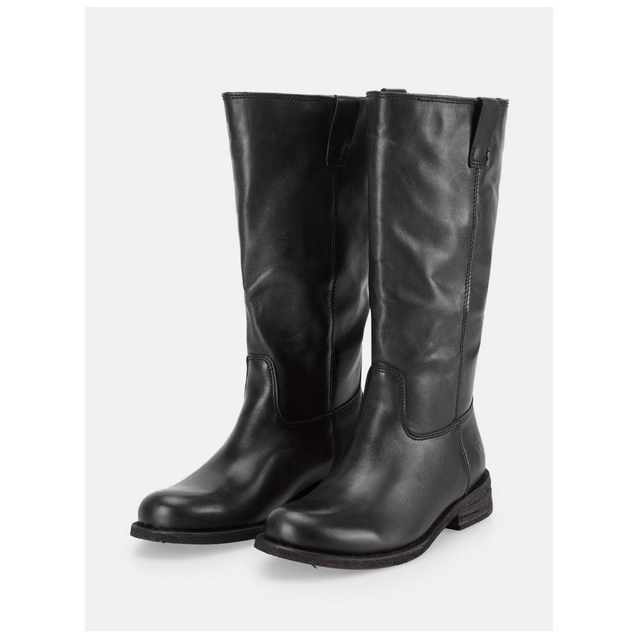 Felmini Wadenhohe Lederstiefel mit gerundeter Spitze  