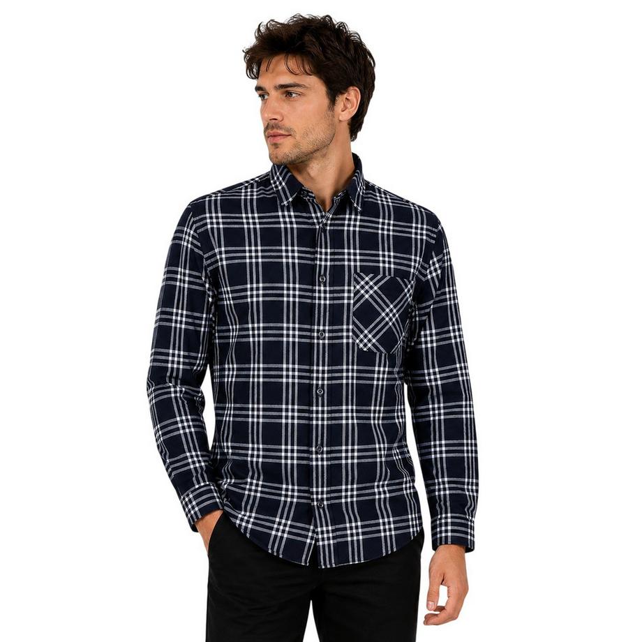 HUGO BOSS  Chemise Manches Longues Motiftyle Motif Écossais 