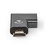 Nedis  HDMI™ Adapter | HDMI™ Stecker | HDMI™ Buchse | HDMI™ Ausgang | Vergoldet | Abgewinkelt Rechts | Aluminium | Grau mit Metall | 1 Stk. | Karton mit abgedecktem Fenster 