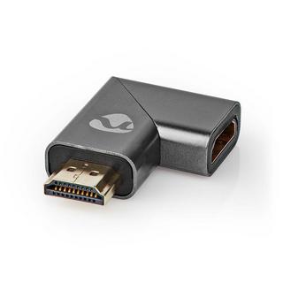 Nedis  HDMI™ Adapter | HDMI™ Stecker | HDMI™ Buchse | HDMI™ Ausgang | Vergoldet | Abgewinkelt Rechts | Aluminium | Grau mit Metall | 1 Stk. | Karton mit abgedecktem Fenster 