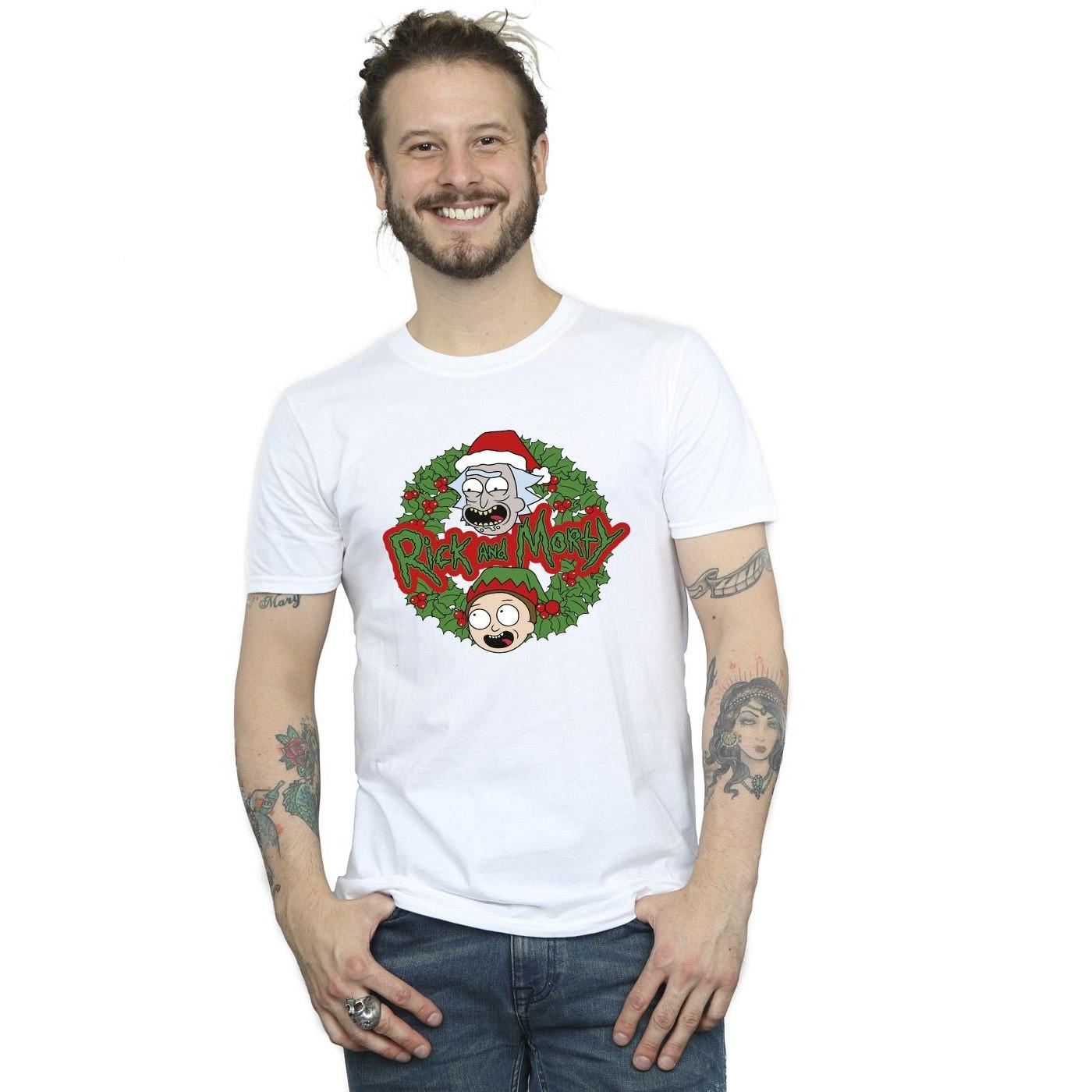 Rick And Morty  Christmas Wreath TShirt 