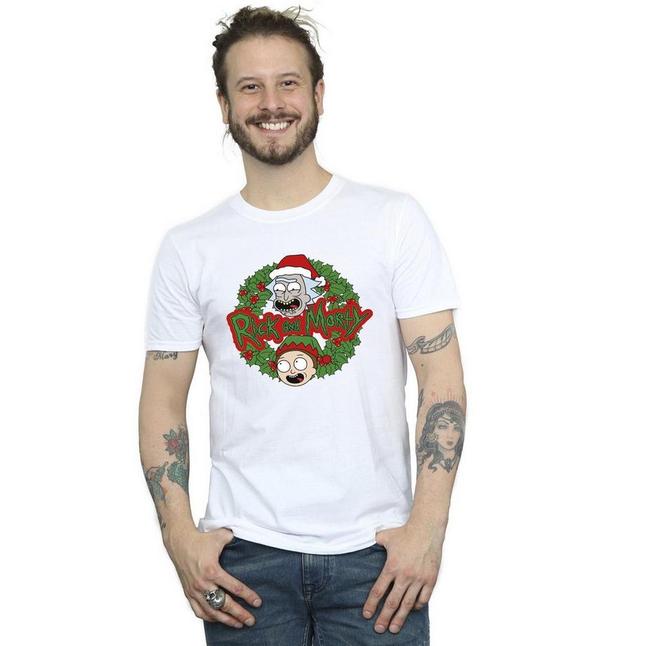 Rick And Morty Rick and Morty T-Shirt Couronne de Noël  