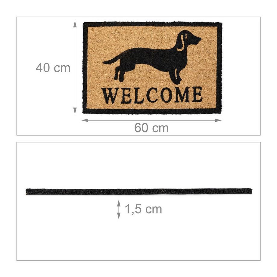 B2X Fußmatte Kokosfaser Dackel  