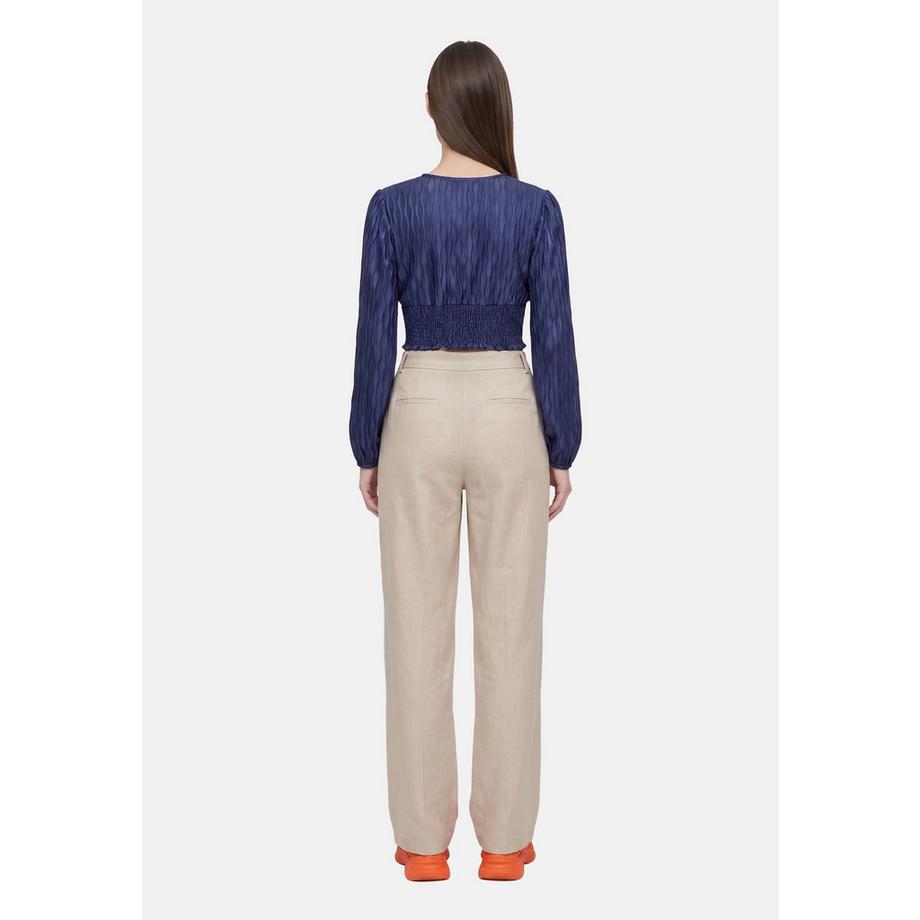 Chiara Ferretti Blouse courte à col en V et plissée  