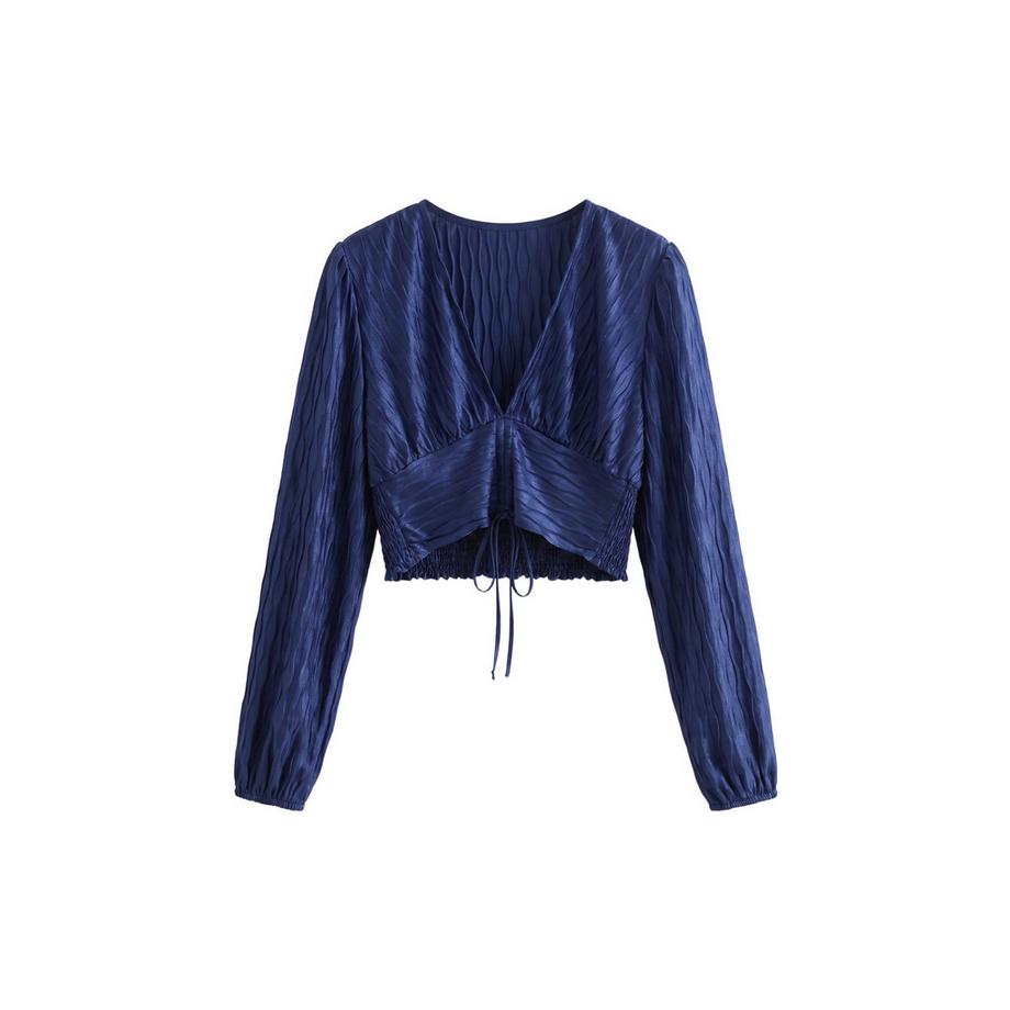 Chiara Ferretti Blouse courte à col en V et plissée  