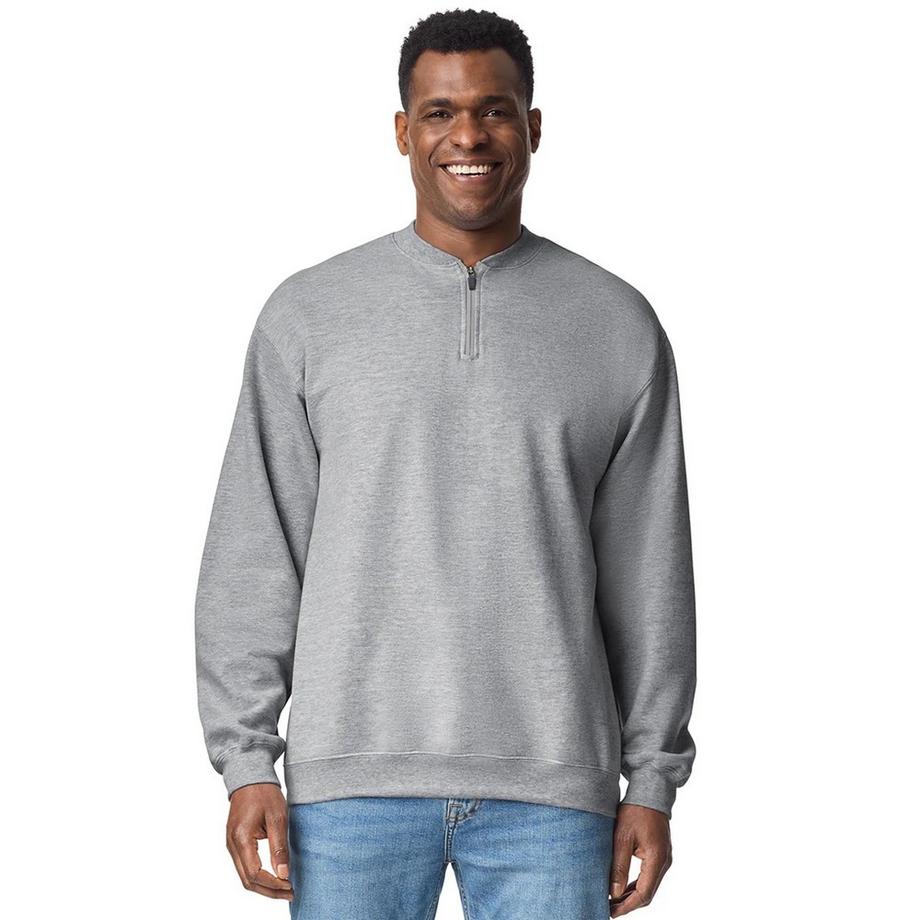 Gildan Softstyle Mittelschweres Sweatshirt mit kurzem Reißverschluss  