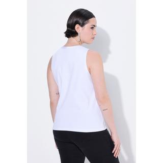 Ulla Popken Ripptop Slim Rundhals ärmellos mit Satinkante  