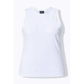 Ulla Popken Ripptop Slim Rundhals ärmellos mit Satinkante  
