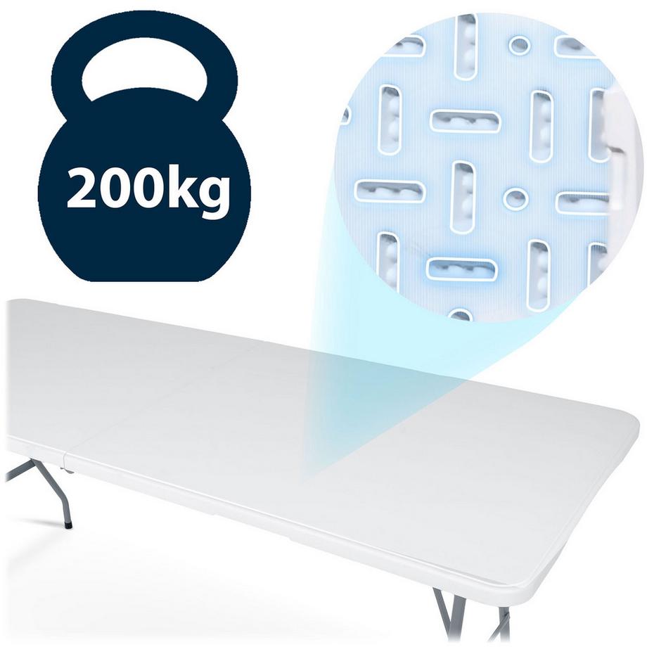 B2X  Tavolo pieghevole da giardino per catering 180 cm Plonos bianco 