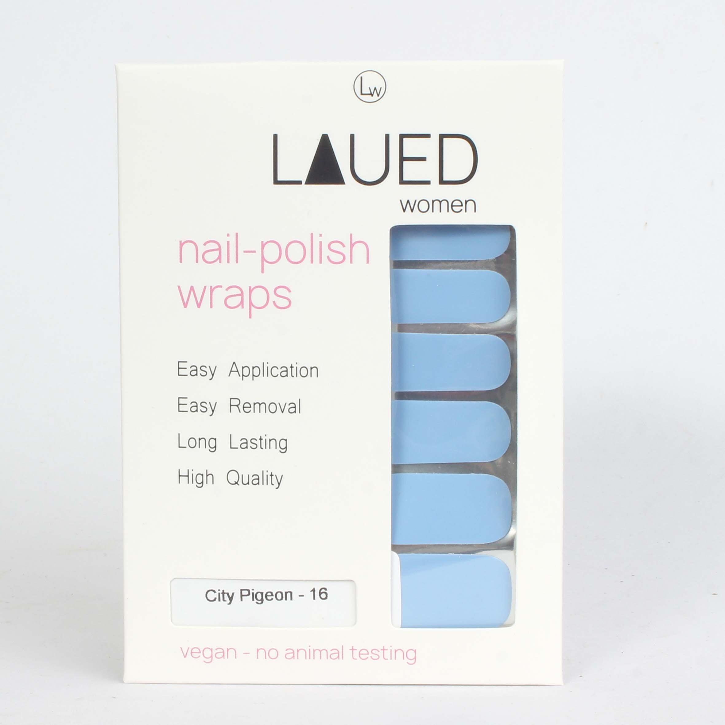 LAUED  films à ongles végétaliens solid blue City Pigeon 