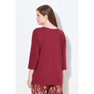 Ulla Popken Maglia pigiama Scollo a V Manica 3/4 Cotone biologico  