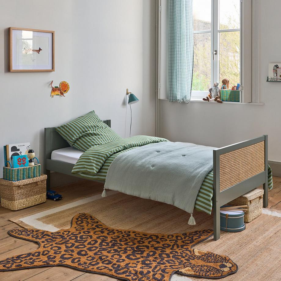 La Redoute Intérieurs Einzelbett mit Rohrgeflecht und Bettkasten  