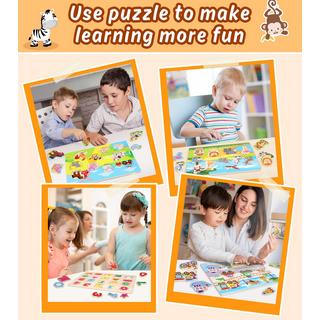 Activity-board  4er-Set Holzpuzzle - Kinderspielzeug - Motorikspielzeug - Puzzlespiel 