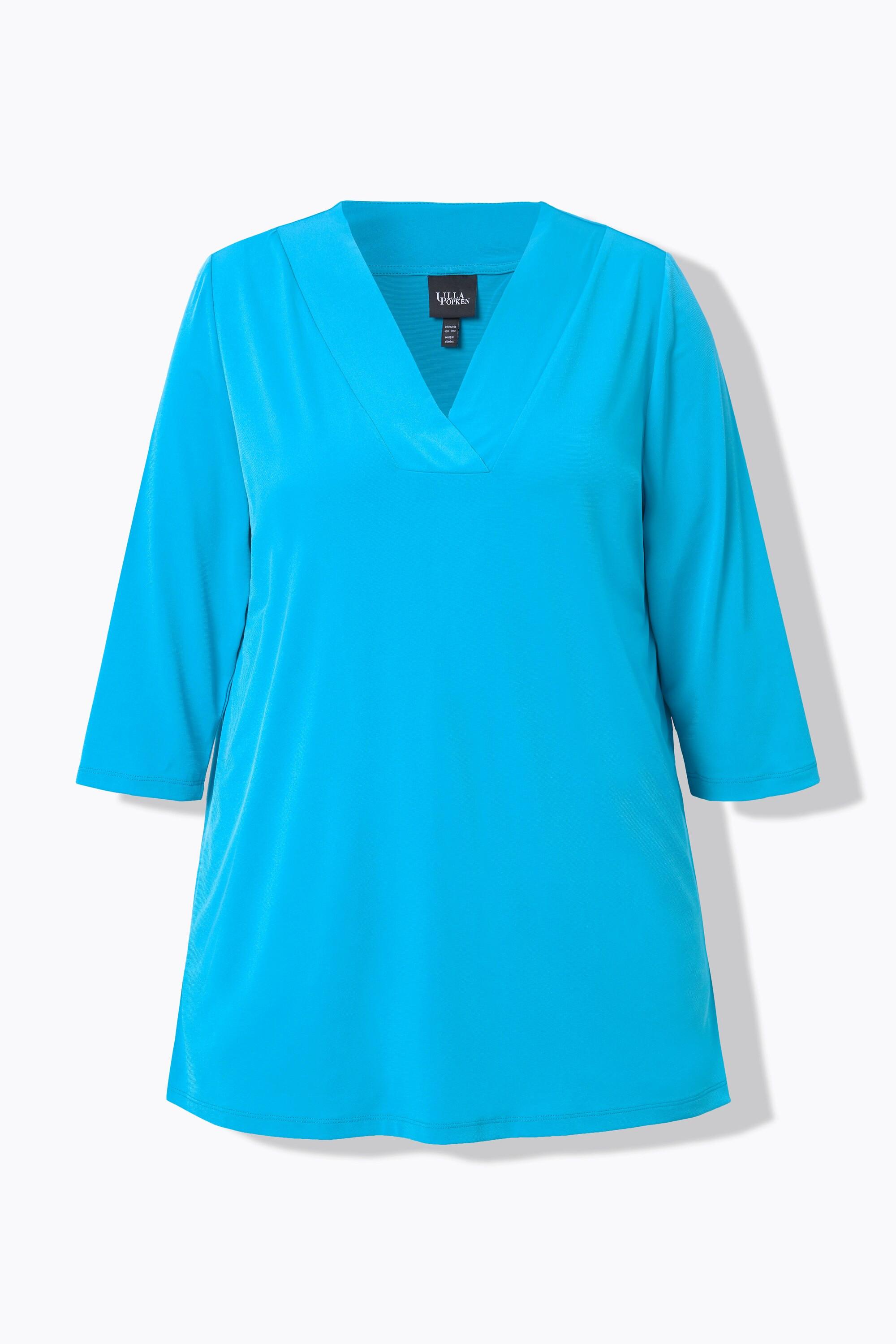 Ulla Popken  Longshirt, A-Linie, V-Ausschnitt, 3/4-Ärmel 