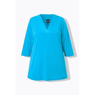 Ulla Popken  Longshirt, A-Linie, V-Ausschnitt, 3/4-Ärmel 