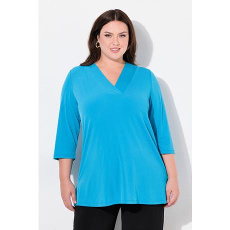 Ulla Popken  Longshirt, A-Linie, V-Ausschnitt, 3/4-Ärmel 