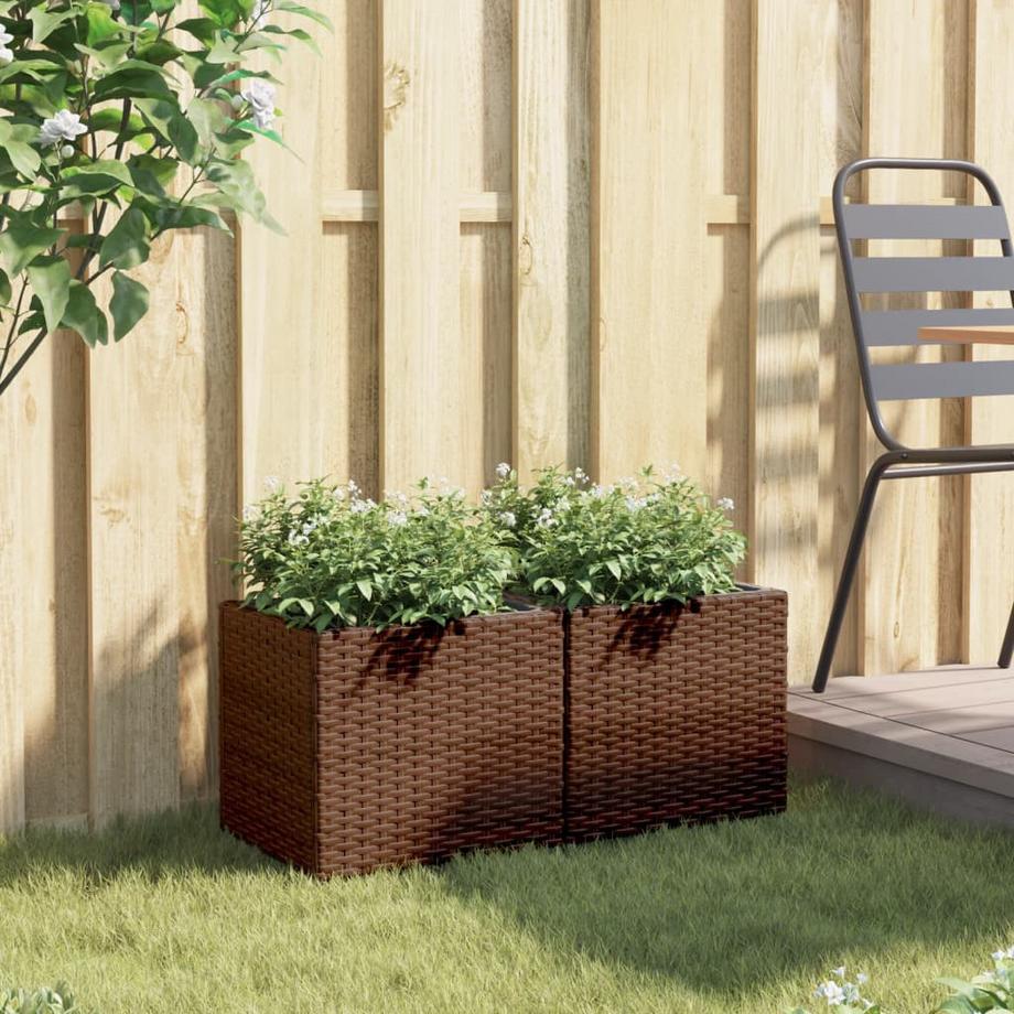 VidaXL Jardinière rotin synthétique  