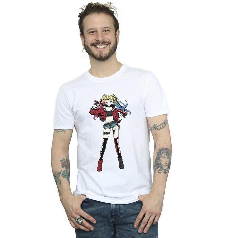 DC COMICS Harley Quinn T-Shirt Imprimé Manches Courtes  