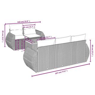 VidaXL Garten sofagarnitur poly-rattan  