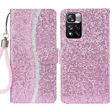 Xiaomi Redmi Note 11 Pro+ - Glitter Leder Etui