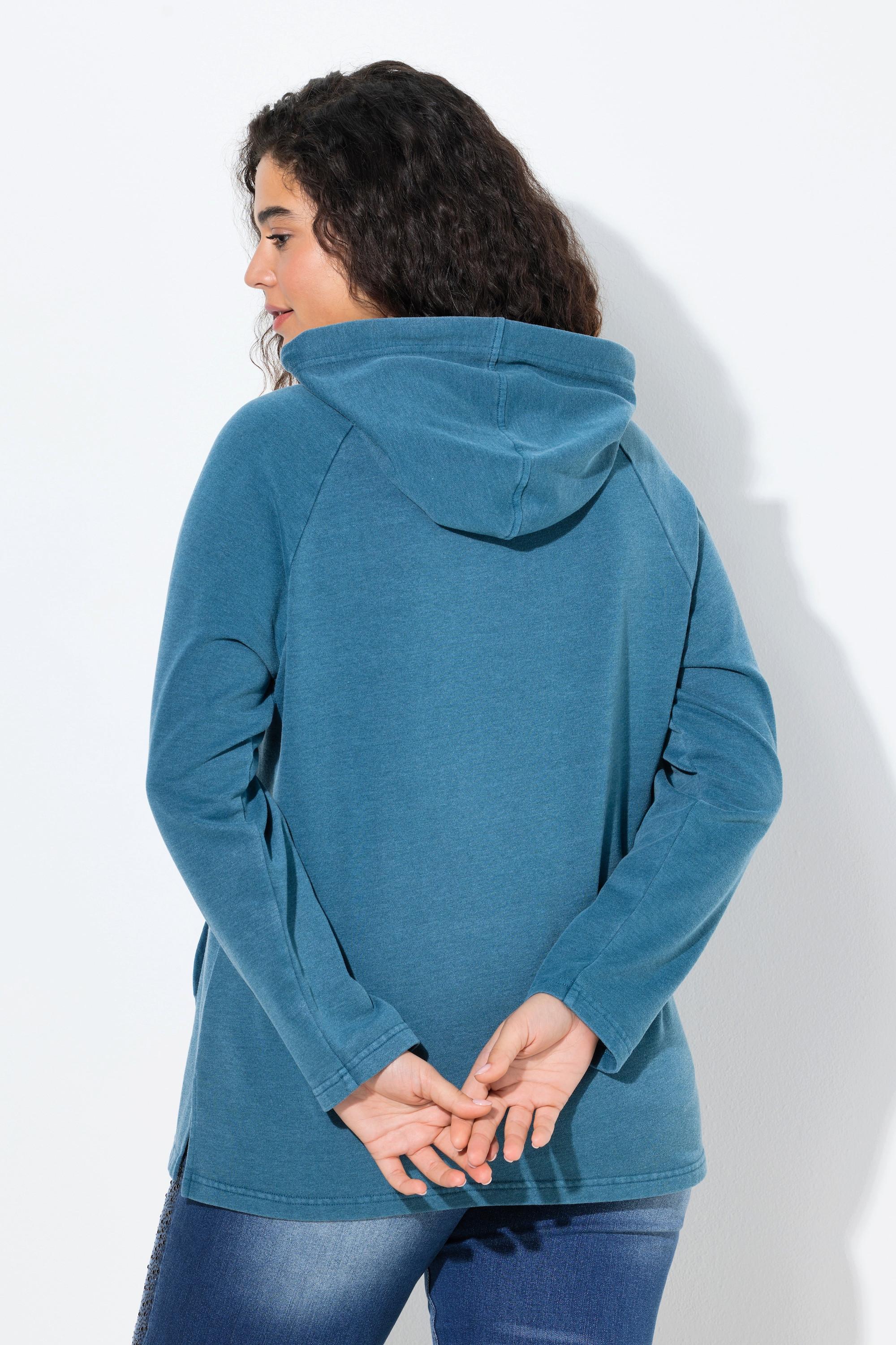 Ulla Popken Hoodie Vintage Look Verzierte Kordel Langarm  