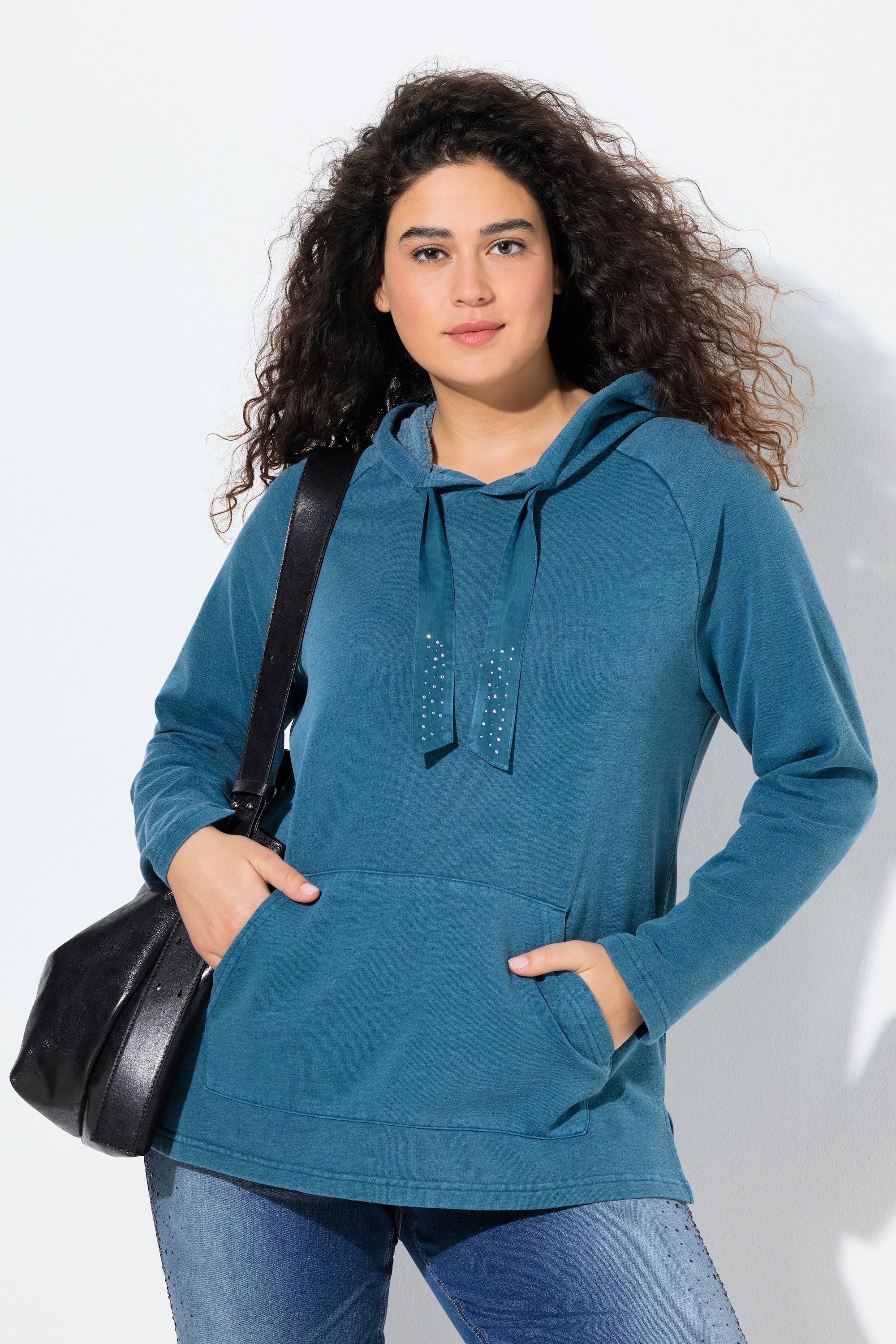 Ulla Popken Hoodie Vintage Look Verzierte Kordel Langarm  