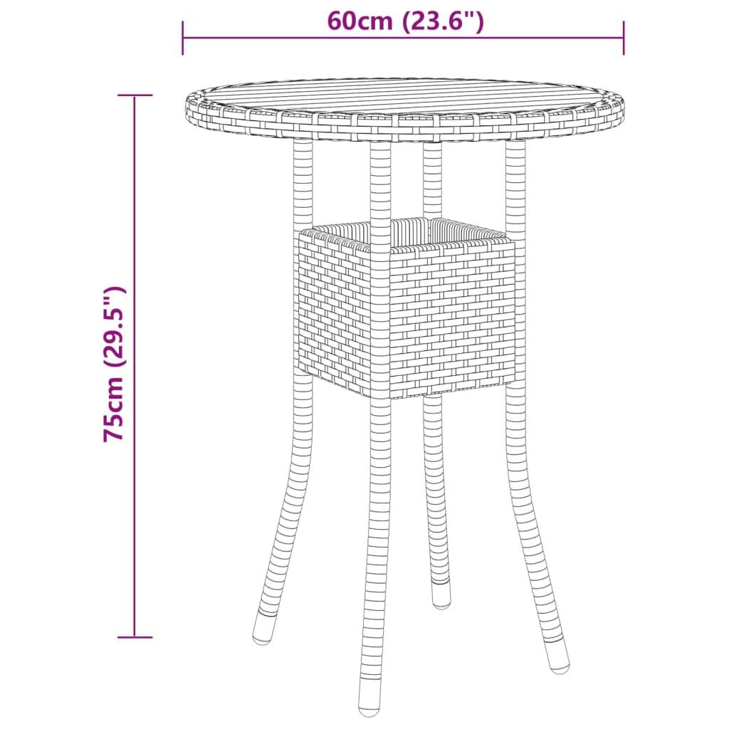 VidaXL Ensemble de salle à manger de jardin rotin synthétique  