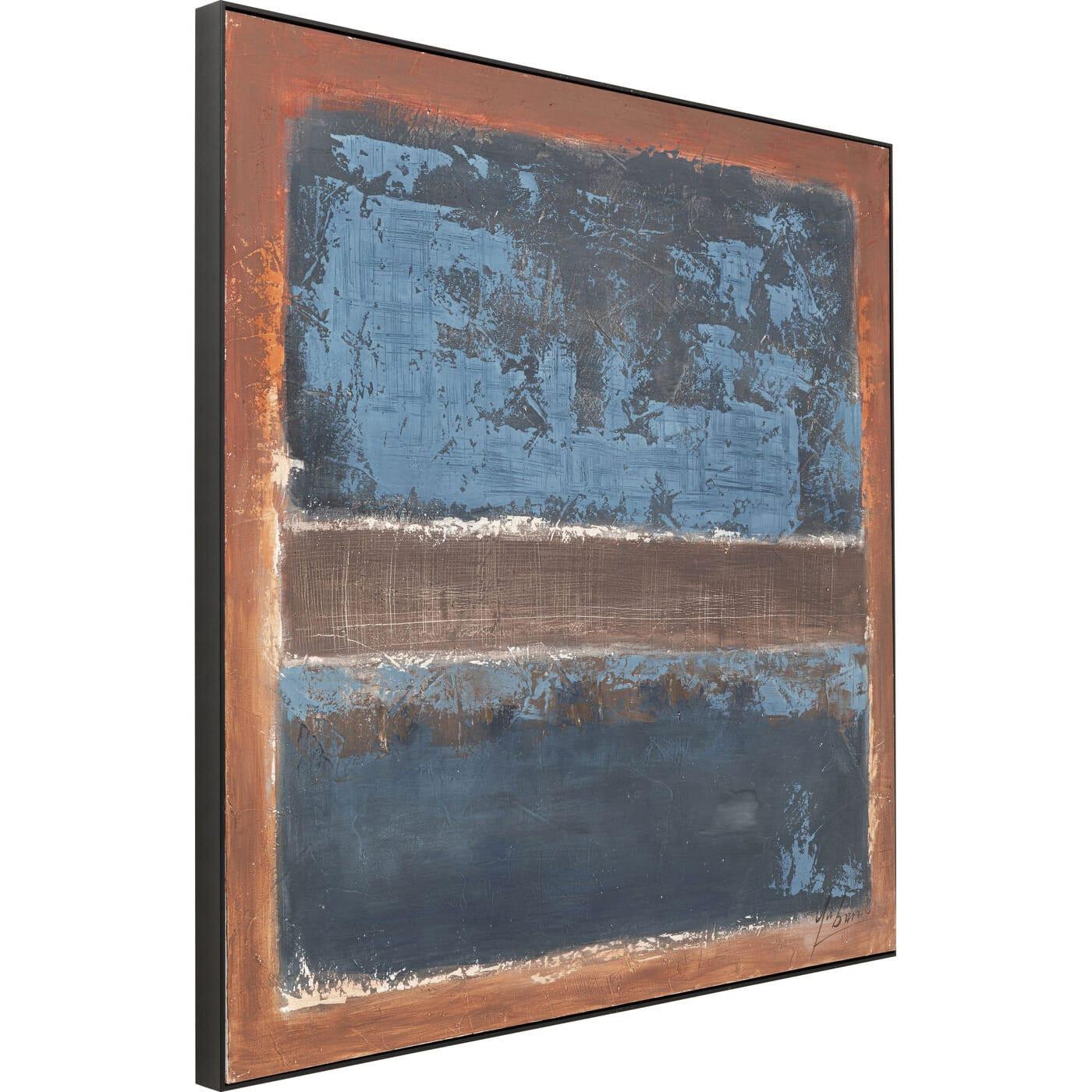 KARE Design Tableau encadré Silence bleu 120x120  