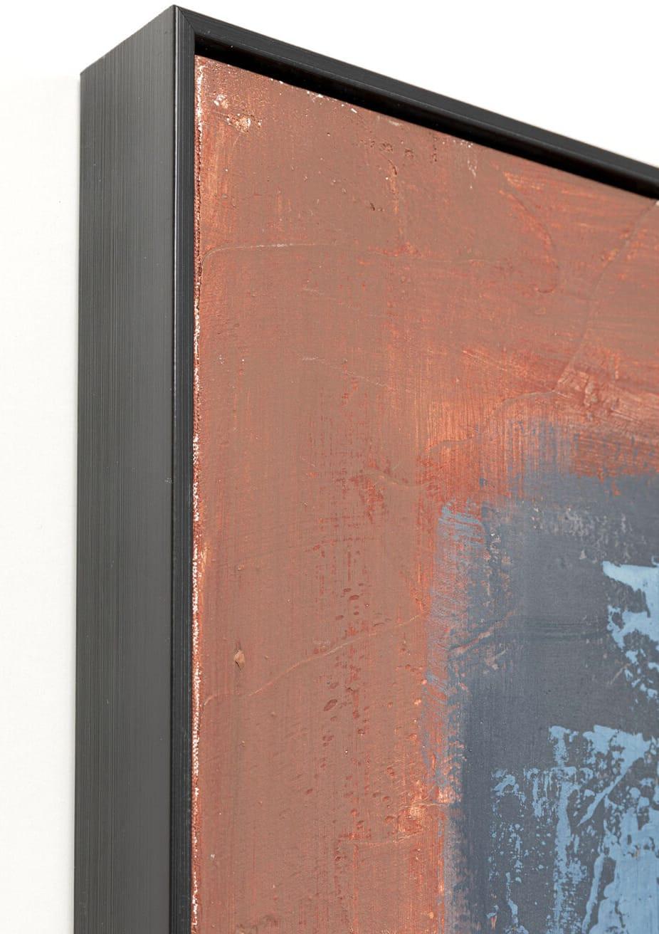 KARE Design Quadro con cornice Silence blu 120x120  