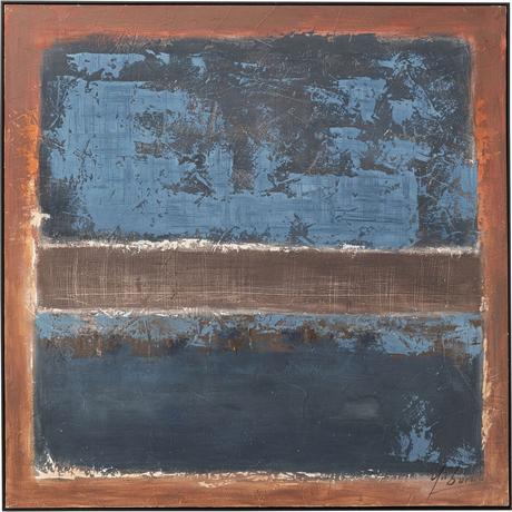 KARE Design Tableau encadré Silence bleu 120x120  