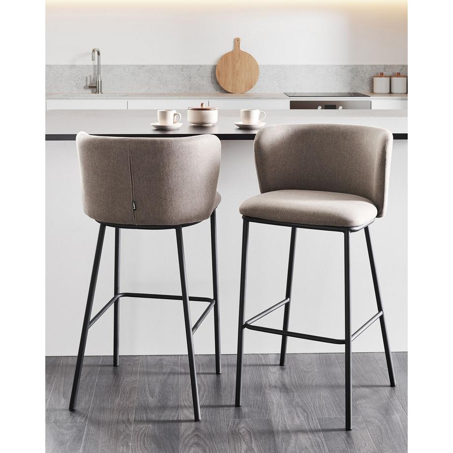 Beliani Set mit 2 Barstühlen aus Stoff  MINA  