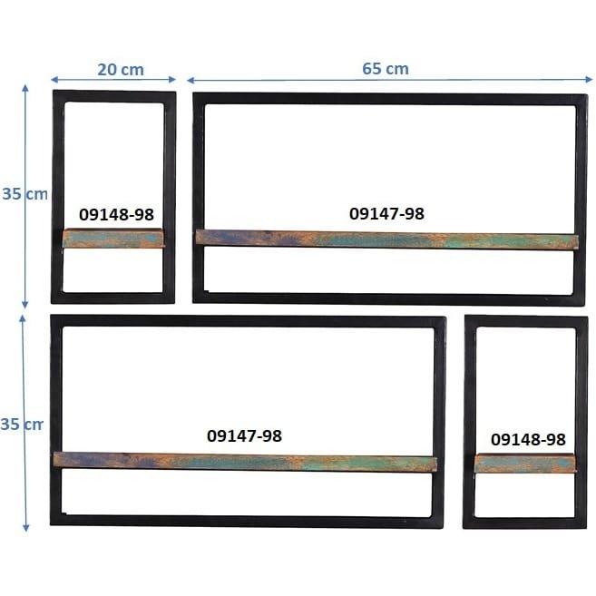 mutoni Wandregal River bunt 90x25x75 (4-tlg)  