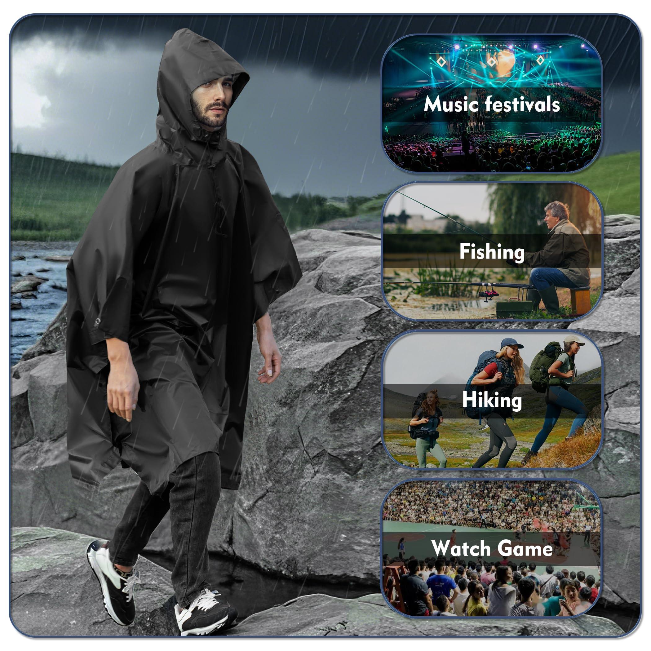 Alopini Wasserdichter Regenponcho mit Kapuze  