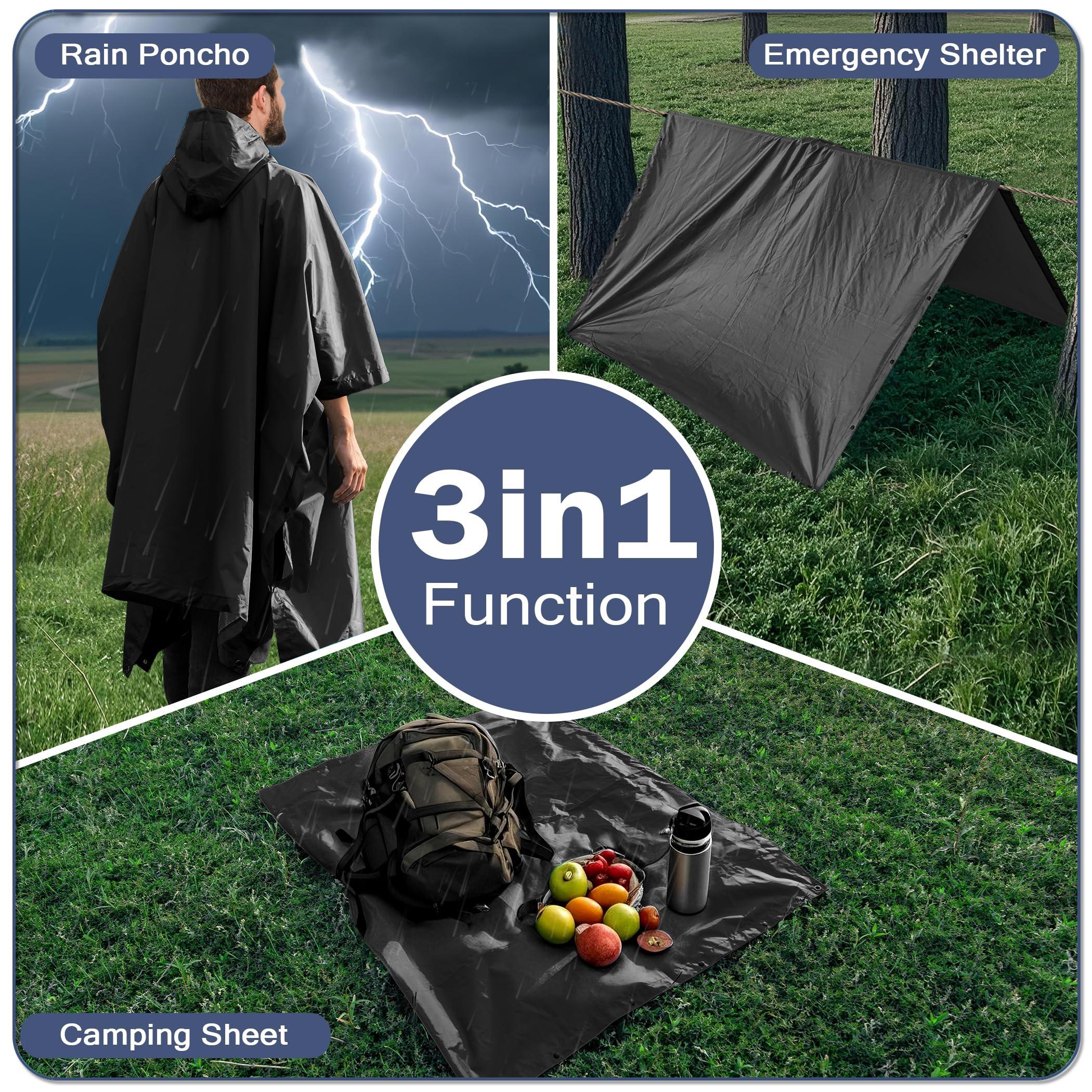 Alopini Wasserdichter Regenponcho mit Kapuze  