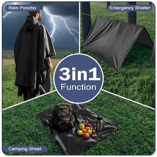 Alopini Wasserdichter Regenponcho mit Kapuze  