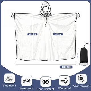 Alopini Wasserdichter Regenponcho mit Kapuze  