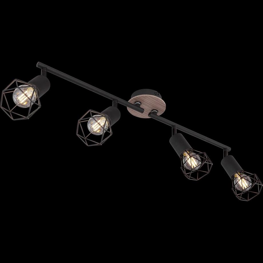 mutoni Faretto Xara metallo nero 4xE14  