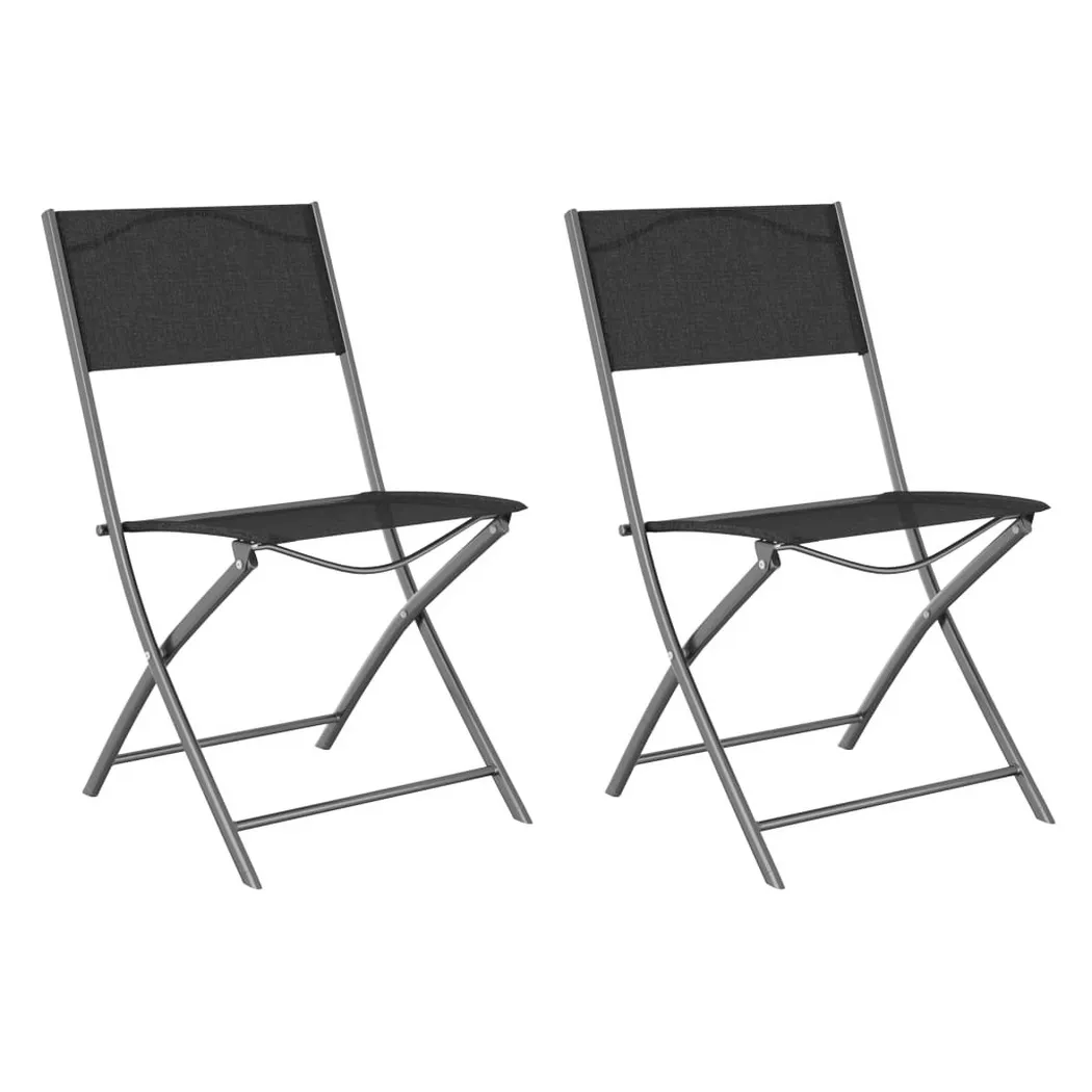 VidaXL - Klappbarer gartenstuhl gewebe, One Size, Schwarz
