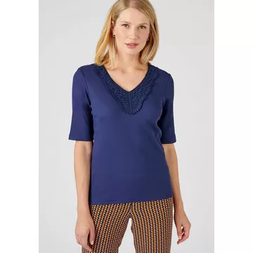 Plastron-Shirt aus Feinripp