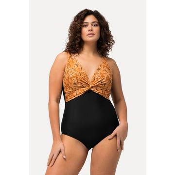 Maillot de bain avec bonnets souples, feuilles et nœud fantaisie